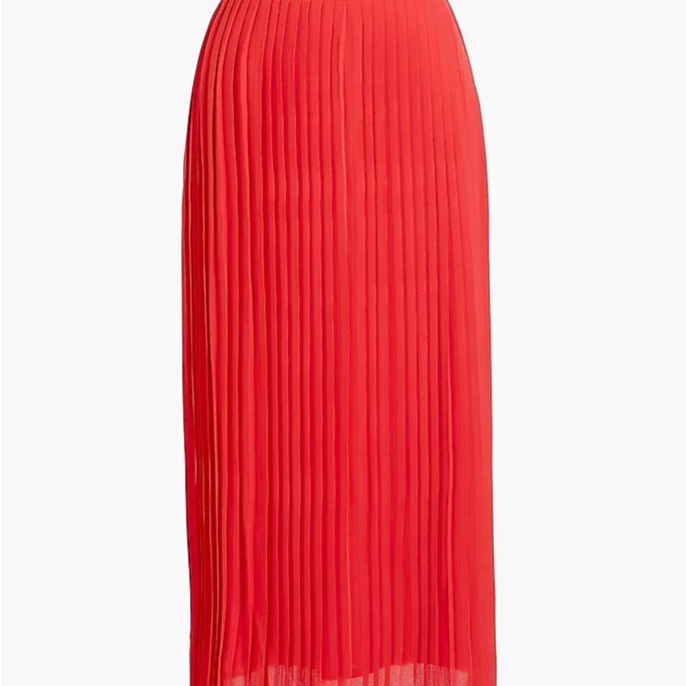 Elegant Red Pleated Skirt